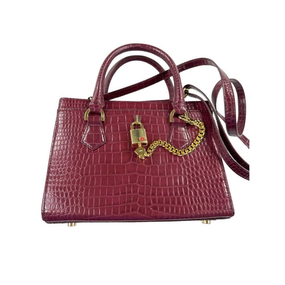 Playnomore - "Little Spencer" Croc Handbag in Burgundy